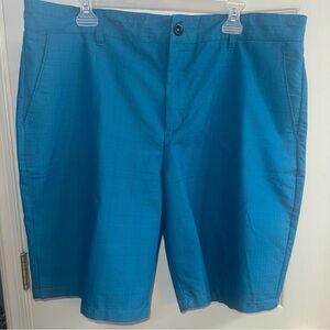 Men’s Faded Glory teal Plaid shorts size 38 side, and back pockets inseam 10”